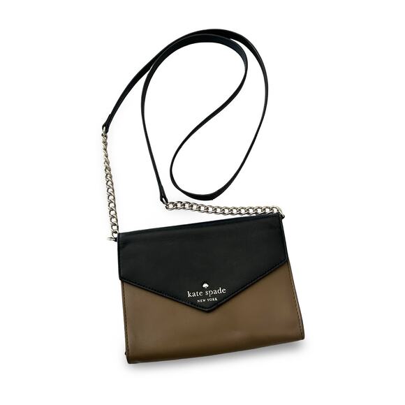 Kate Spade Cedar Street Monday Envelope Crossbody Wallet Bag Black & Brown - Picture 1 of 8